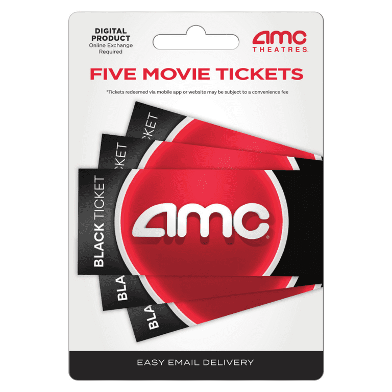 AMC Theatres - Five Standard/Digital Black Movie Tickets - Walmart.com