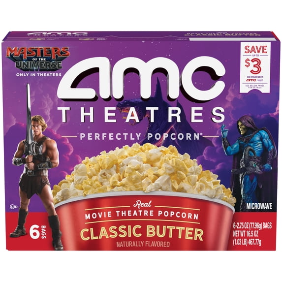 AMC Theatres Microwave Popcorn 6ct, Classic Butter