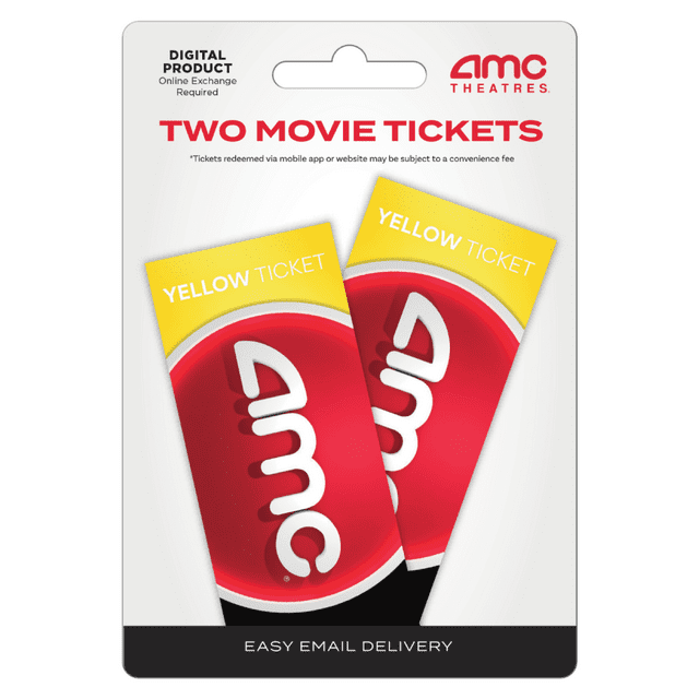 AMC Theatres Two Standard/Digital Yellow Movie Tickets