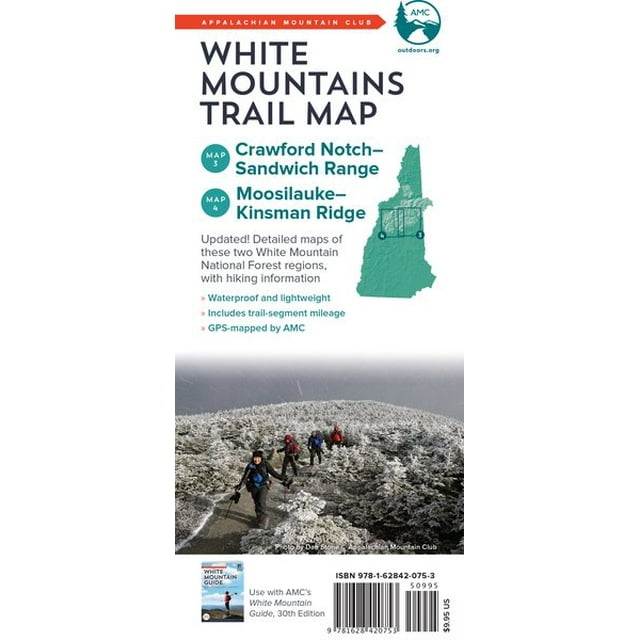 AMC White Mountains Trail Maps 34 Crawford NotchSandwich Range and