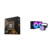 AMD Ryzen 9 9950X 16-Core 32-Thread Desktop Processor & Cooler Master Elite Liquid 240 Cooling Fan/Radiator/Pump Bundle