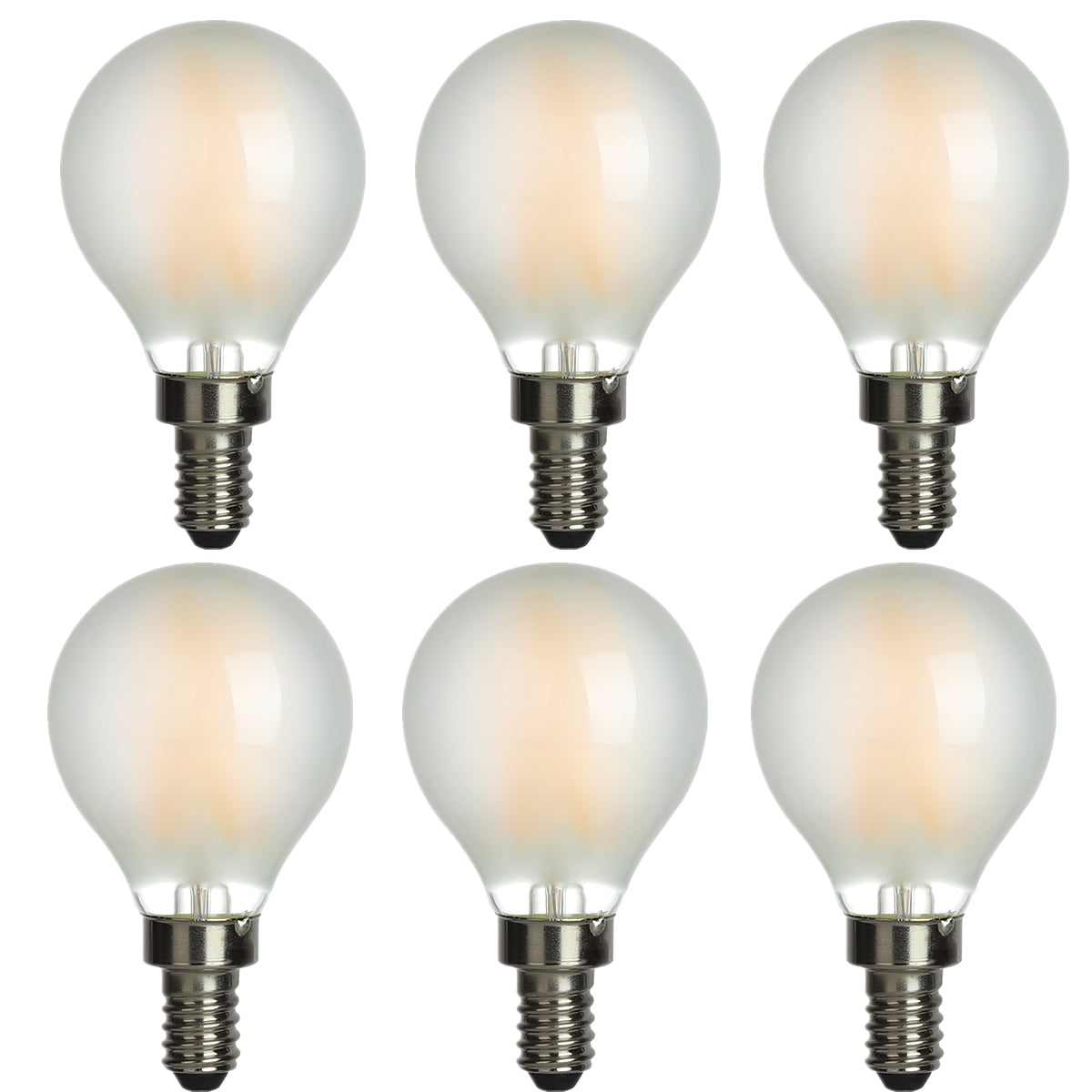 AMDTU e12 Led Chandelier Light Bulb Frosted G16.5 Type G Round