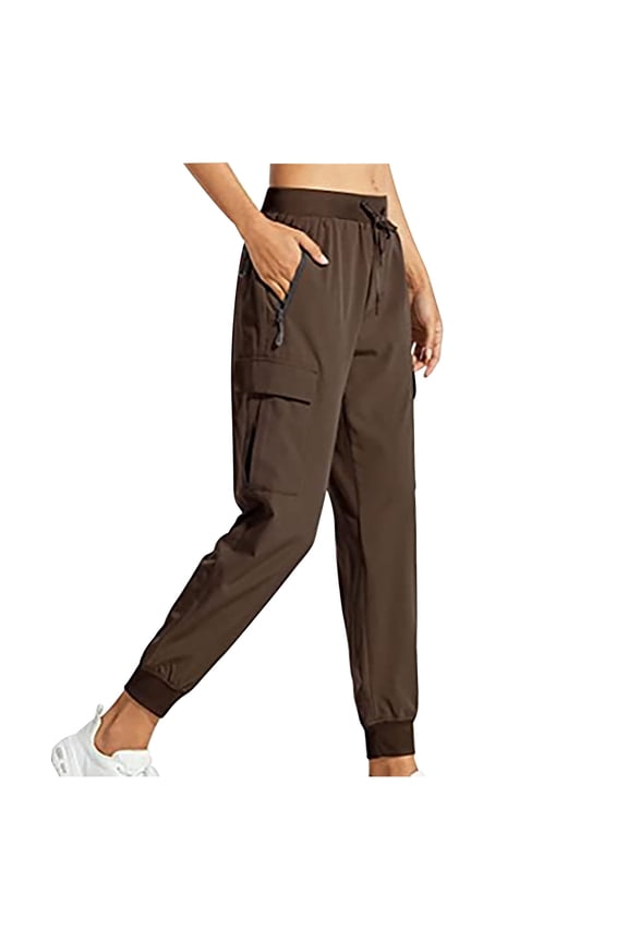 Baggy Pants Women's Work Wear Jogging Pants Nylon Quick Drying Hiking Pants Sports Fitness Leisure Outdoor Small Foot Pants Brown 3xl