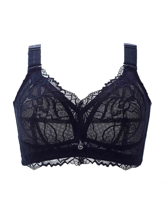 Bras for Women Woman Color Comfortable Hollow Out Perspective Bra Underwear No Underwire Wire-Free Bra for Women Bralette Bra Style B-1279 Black
