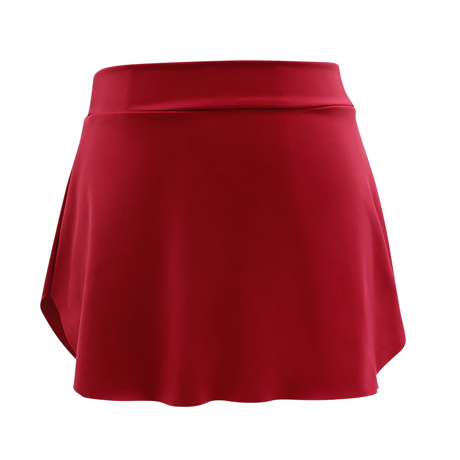 AMDWOV Leather Skirt Women Wrap Skirt Ladies Long Skirts Dance Sheer