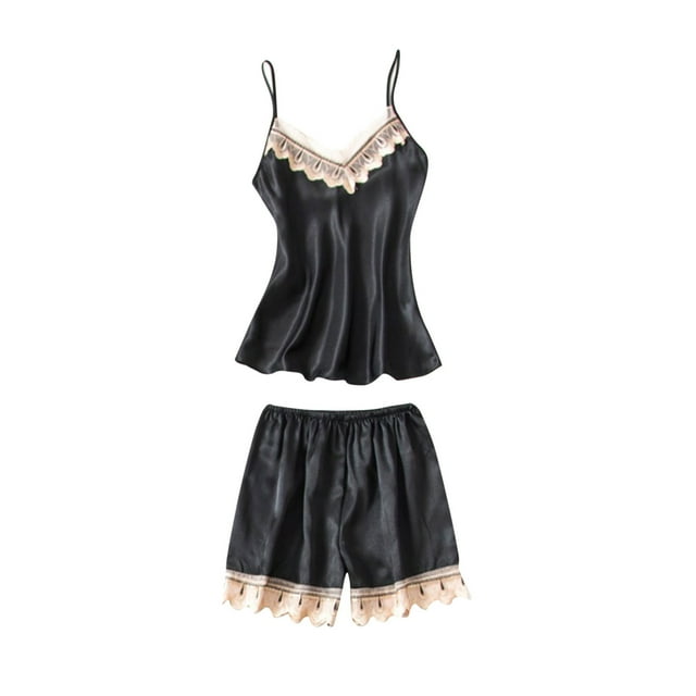 Summer Pajamas for Women On Clearance Women's Satins Silk Lace