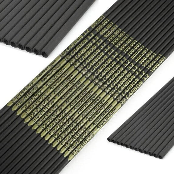 AME 32 inch ID3.2mm Archery Pure Carbon Arrows Shaft SP300-1000 Bow Hunting Shooting DIY(12pcs)