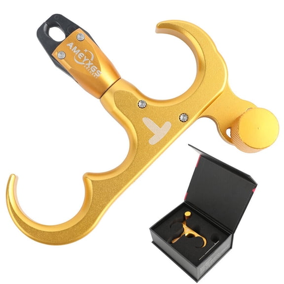 AME 360° Thumb Bow Release Aids 3 Finger Trigger Compound Bow Archery Hunting Target