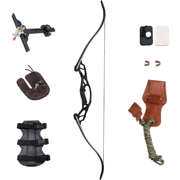 AME  62" Take down Hunting Recurve Bow Metal Riser 30 35 40 45 50 55 60  Lbs Right Handed（30lbs）