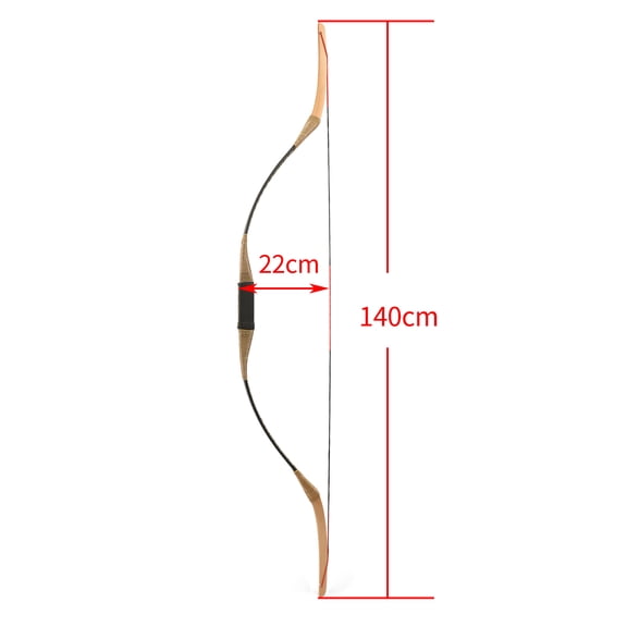 AME Archery 20-35 lbs Traditional Recurve Bow Takedown Wood Horsebow Kit Hunting LH RH（only bow 35lbs）