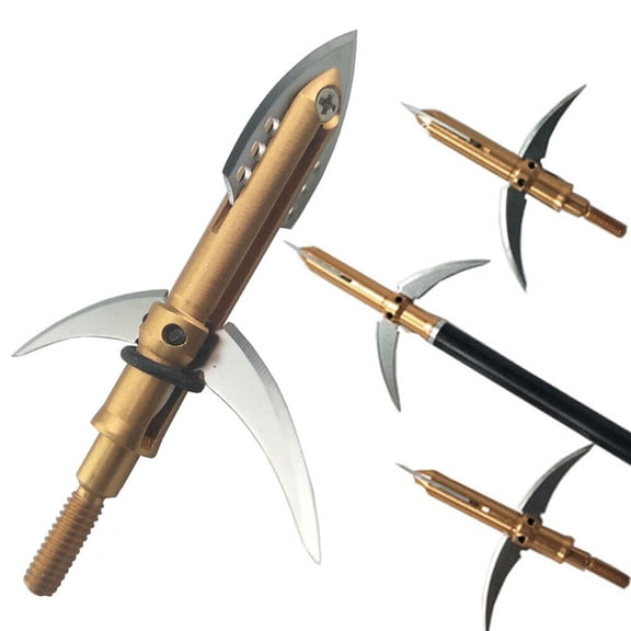 AME Archery Blade Arrowheads Broadheads 100gr Screw Tips Bow Fishing Hunting(12pcs)