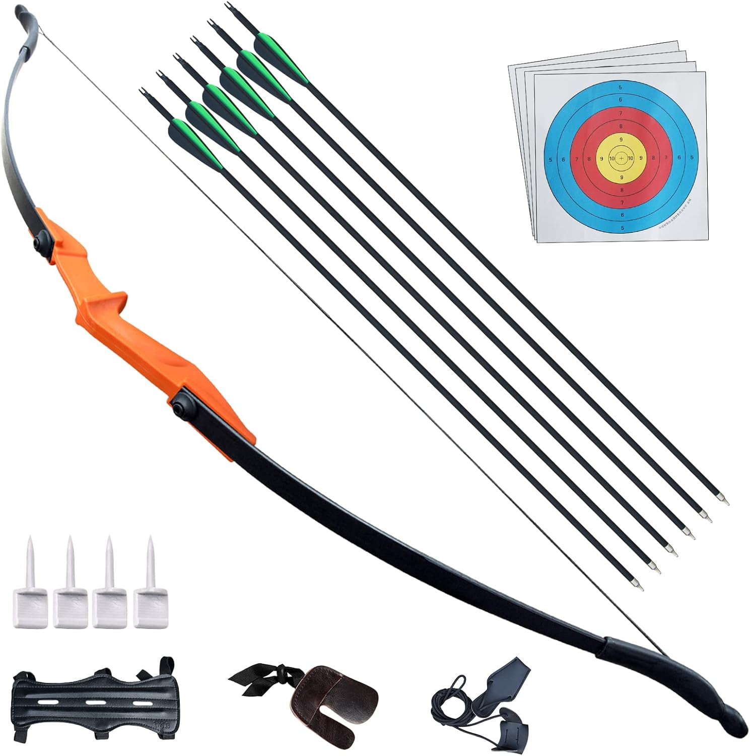 AME Archery Bow and Arrow for Adults Beginner Teenagers Youth, Takedown Recurve Bow 30Lbs  35Lbs 40Lbs Left and Right Handed, Archery Set Adults for Outdoor Target Hunting Training Practice