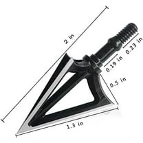 AME Archery Broadheads 100 Grain Fixed Blades Stainless Steel Hunting Broadheads for Crossbow Recurve Bow and Compound Bow 6 PK