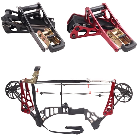 AME Archery Compound Bow Press - Portable Hand Held Bow Accessories for Compound Bow & Crossbow Aluminum Alloy Ratchet Bow Press Open Tool for Bow String Silencers Replacement