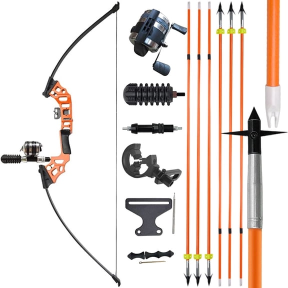AME Bowfishing Kit 40lbs Recurve Bow Arrow Fishing Reel Archery Straight Bow Hunting
