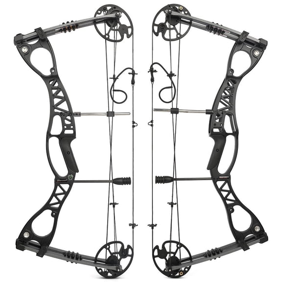 AME Compound Bow Kit 0-70lbs Archery Hunting Package Arrows Adult Target Shooting(only bow-black)