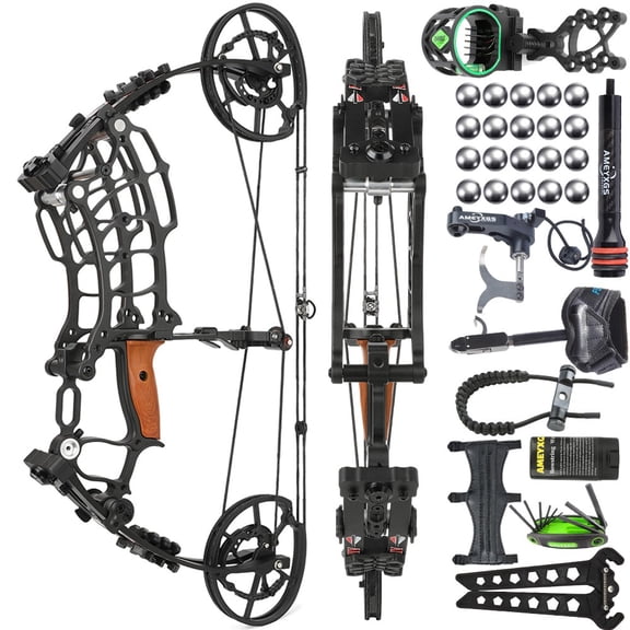 AME Compound Bow Set 30-60lbs Steel Ball Arrows Dual-use Archery Hunting Fishing