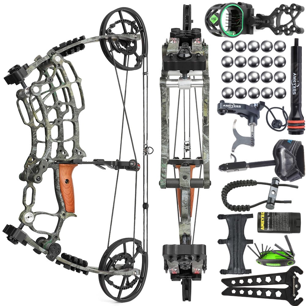 AME Compound Bow Set 30-60lbs Steel Ball Arrows Dual-use Archery Hunting Fishing