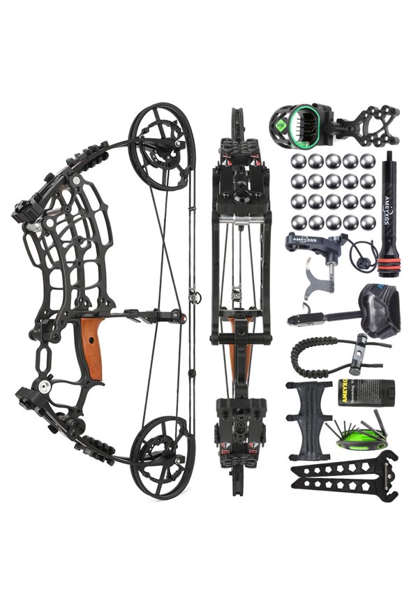 Compound Bow Set 30-60lbs Steel Ball Arrows Dual-use Archery Hunting Fishing