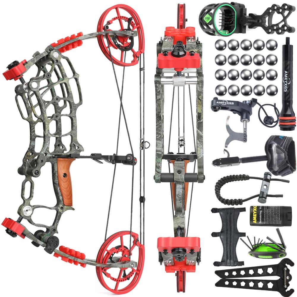 AME Compound Bow Set 30-60lbs Steel Ball Arrows Dual-use Archery Hunting Fishing
