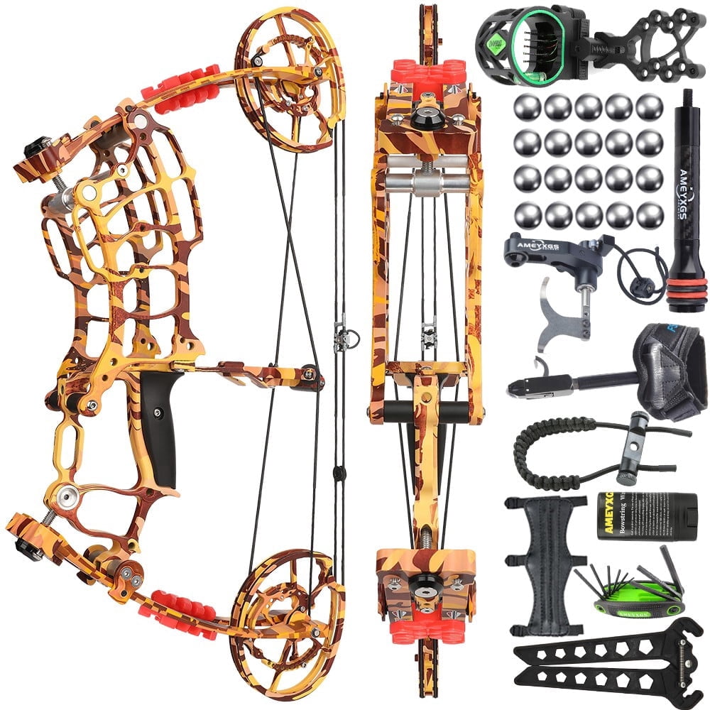 AME Compound Bow Set 30-60lbs Steel Ball Arrows Dual-use Archery Hunting Fishing