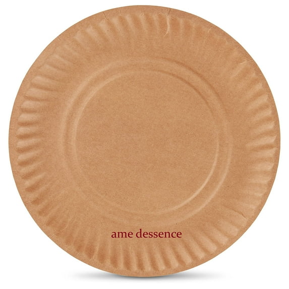AME D'ESSENCE (1000 PACK-9") Disposable Paper Plates 9" Uncoated Brown Bulk Paper Plate Large