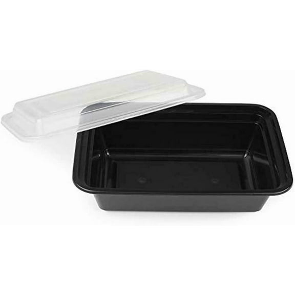 AME D'ESSENCE (25-PC) 28 oz Meal Prep Containers with Lids - Disposable, BPA-Free Plastic Food Storage Boxes for Lunches, Bento, and More - Microwavable, Freezer, and Dishwasher Safe