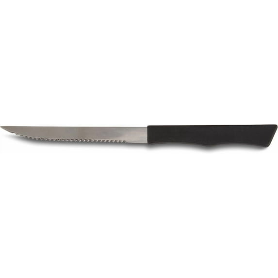 AME D’ESSENCE Set of 48 Stainless Steel Steak Knives - 4 1/4 Inch Serrated Edge, Pointed Tip, Plastic Handle - Ideal for Kitchen, Butter Cutlery, and Restaurants