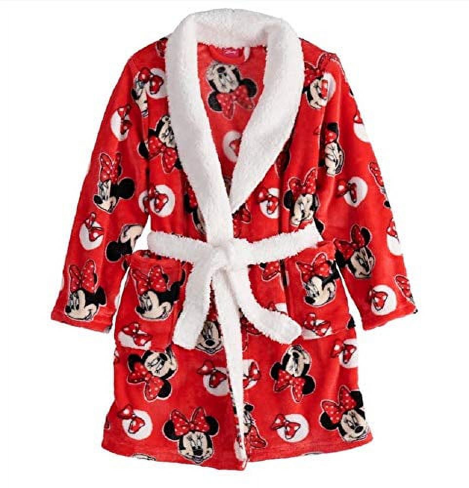 AME Disney's Minnie Mouse Plush Robe Girls 48 (4), Red