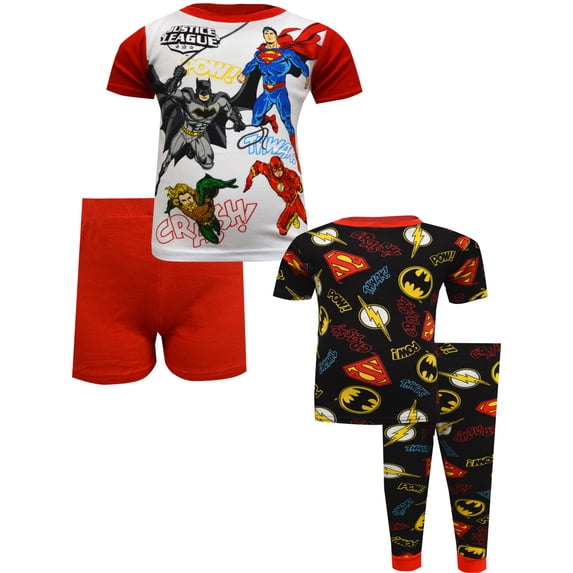 AME INTL Boys DC Comics Justice League Cotton 4 Piece Pajamas (8)
