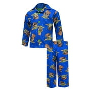 AME SLEEPWEAR AME INTL Boys Star Wars Mandalorian The Child Grogu Blue Flannel Pajamas (6)