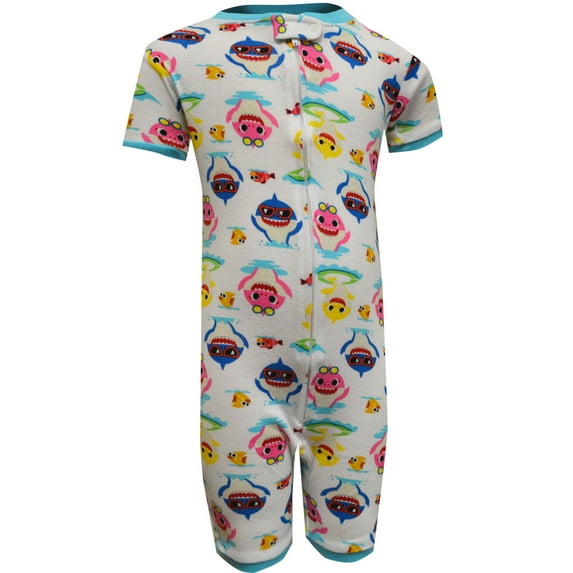 AME Sleepwear Boys Baby Shark Cotton Water Fun Toddler One Piece Sleeper Pajamas (3T)
