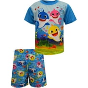 AME Sleepwear Boys Baby Shark Under The Sea Toddler Summer Pajamas (2T)