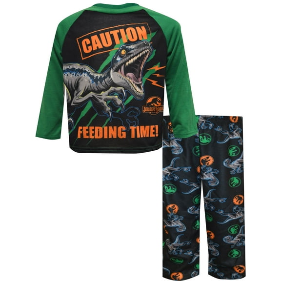 AME Sleepwear Boys Jurassic World Caution Feeding Time Pajama (4)