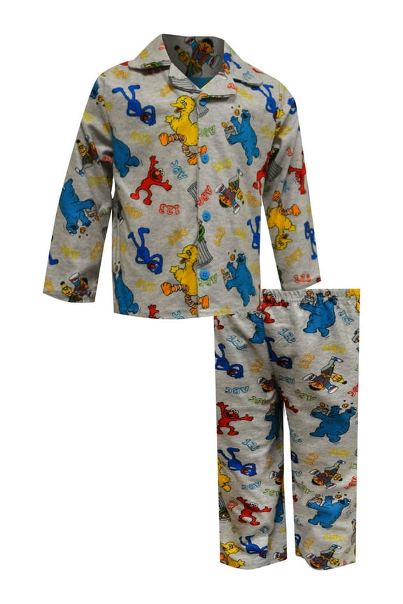 AME Sleepwear Boys Sesame Street Friends Traditional Flannel Infant Pajamas