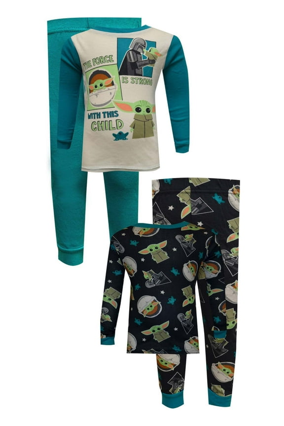 Boys Star Wars Mandalorian The Force Toddler 4 Piece Cotton Pajama (2T)