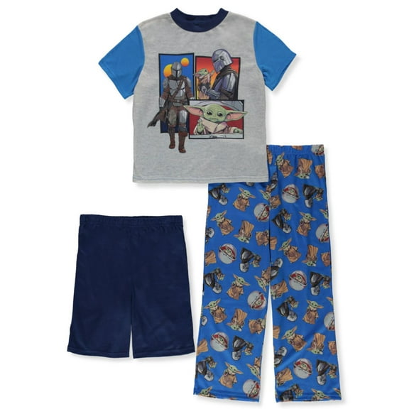 American Marketing Enterprises INC Boys Star Wars the Mandalorian Blue 3 Piece Pajama Set (4)