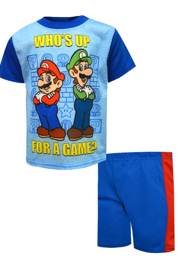 Boys Super Mario Who's Up For a Game Pajamas (6)