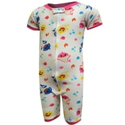 AME SLEEPWEAR Girls Baby Shark Cotton Infant Girls Sleeper One Piece Pajamas