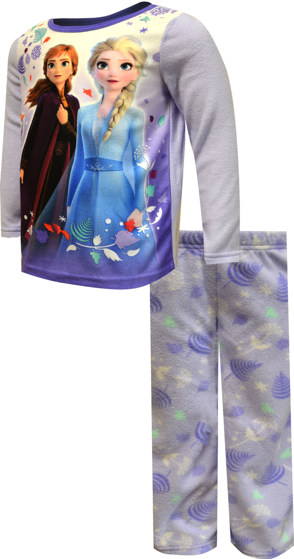 AME Sleepwear Girls' Disney Frozen Princesses Elsa and Anna Cozy Fleece Pajama (10) - image 1 of 1