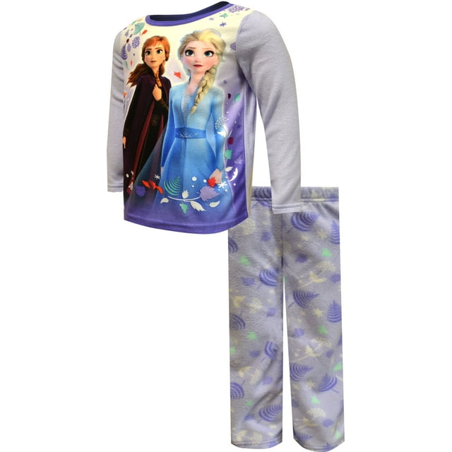 AME Sleepwear Girls' Disney Frozen Princesses Elsa and Anna Cozy Fleece Pajama (10)