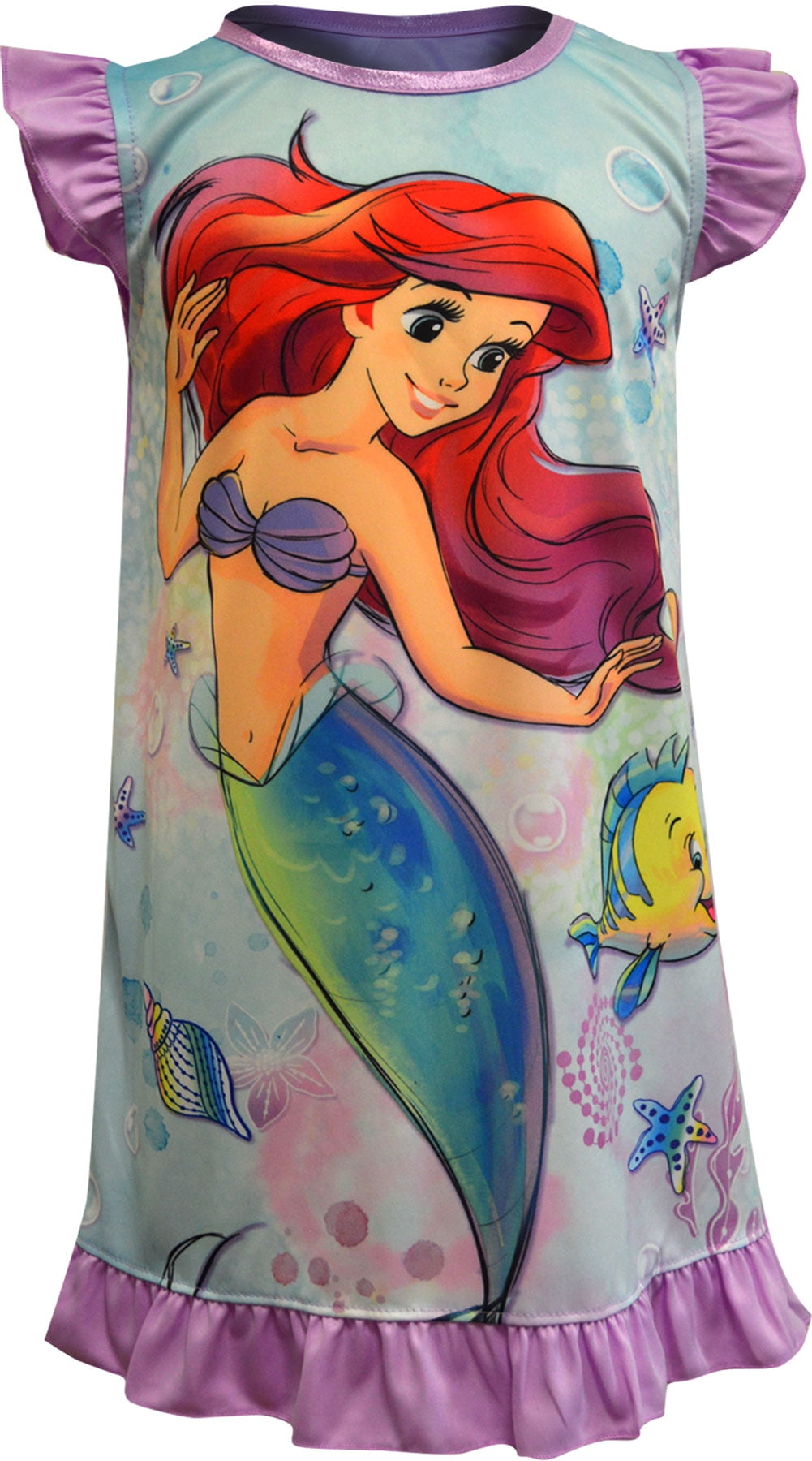 AME Sleepwear Girls' Disney Princess Little Mermaid Ariel and