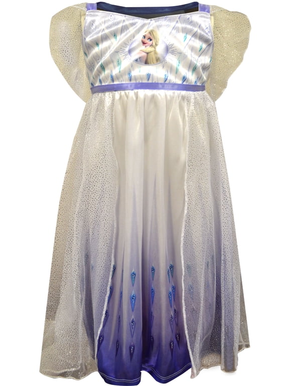 AME Sleepwear Girls Frozen II Elsa Magical Dress Up Toddler Nightgown (2T) White