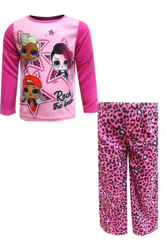 AME Sleepwear Girls LOL Surprise Rock The Beat Fleece Pajama Size 4 (4)