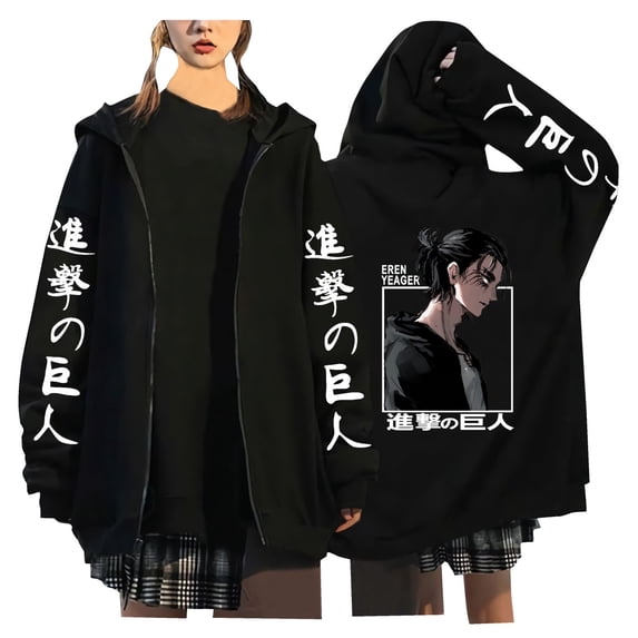 AMEDRXQ Attack on Ti-tan Zipper Hoodie Anime Character Cosplay Casual Long-Sleeve Pullover Hoodie Unisex