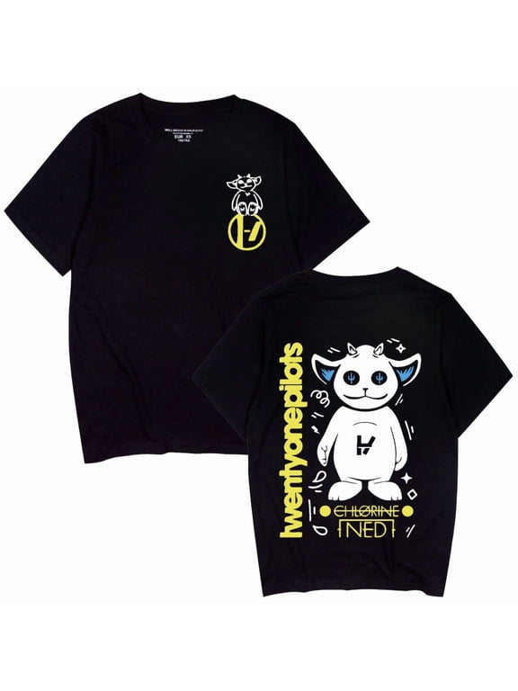Twenty One Pilots Casual Cotton T-shirt Sheep Pattern Fun Rock Hip-Hop Classic Comfortable T-shirt Short Sleeve Shirt Top