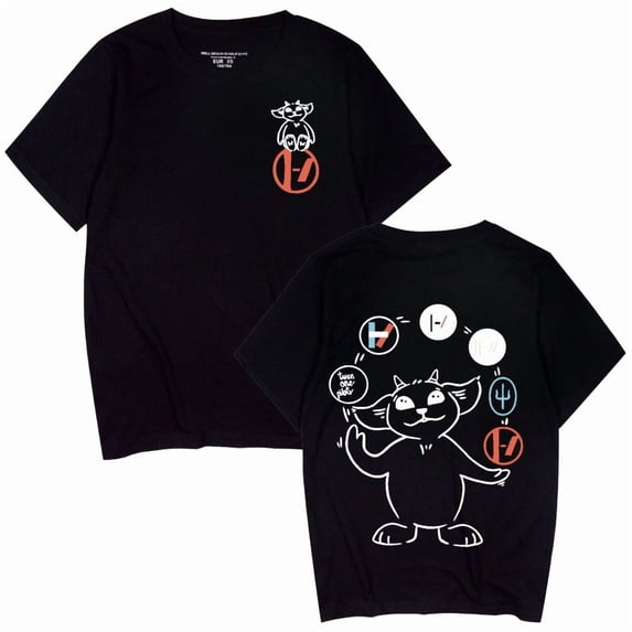 AMEDRXQ Twenty One Pilots Casual Cotton T-shirt Sheep Pattern Fun Rock Hip-Hop Classic Comfortable T-shirt Short Sleeve Shirt Top