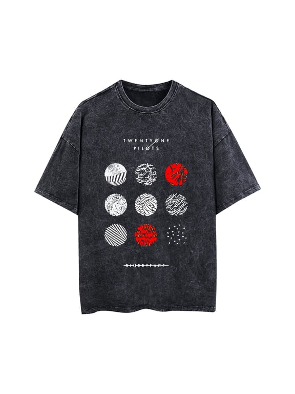 Twenty One Pilots Cotton Retro T-Shirt Fun Pattern Rock Classic T-Shirt