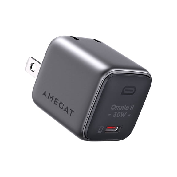 AMEGAT USB C GaN Charger 30W, Foldable PPS Fast Wall Charger for iPhone 15/15 Plus/15 Pro/15 Pro Max/14/14 Pro Max/13, Galaxy 23, iPad