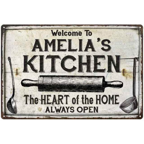 AMELIA'S Kitchen Farmhouse Sign Gift 8x12 Metal 108120033334